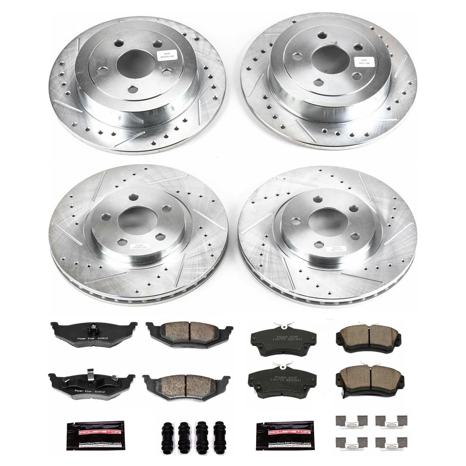 Power Stop - K1705 - Front and Rear - Disc Brake Pad and Rotor Kit image 1