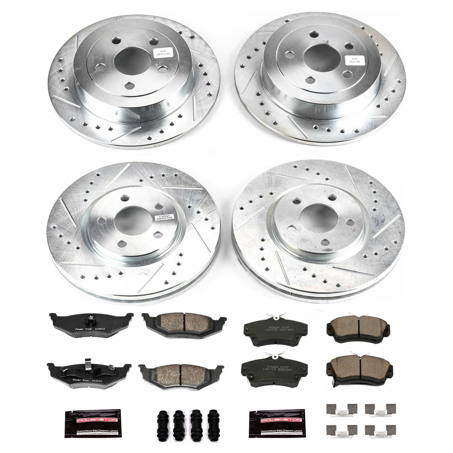 Power Stop - K1707 - Front and Rear - Disc Brake Pad and Rotor Kit image 1