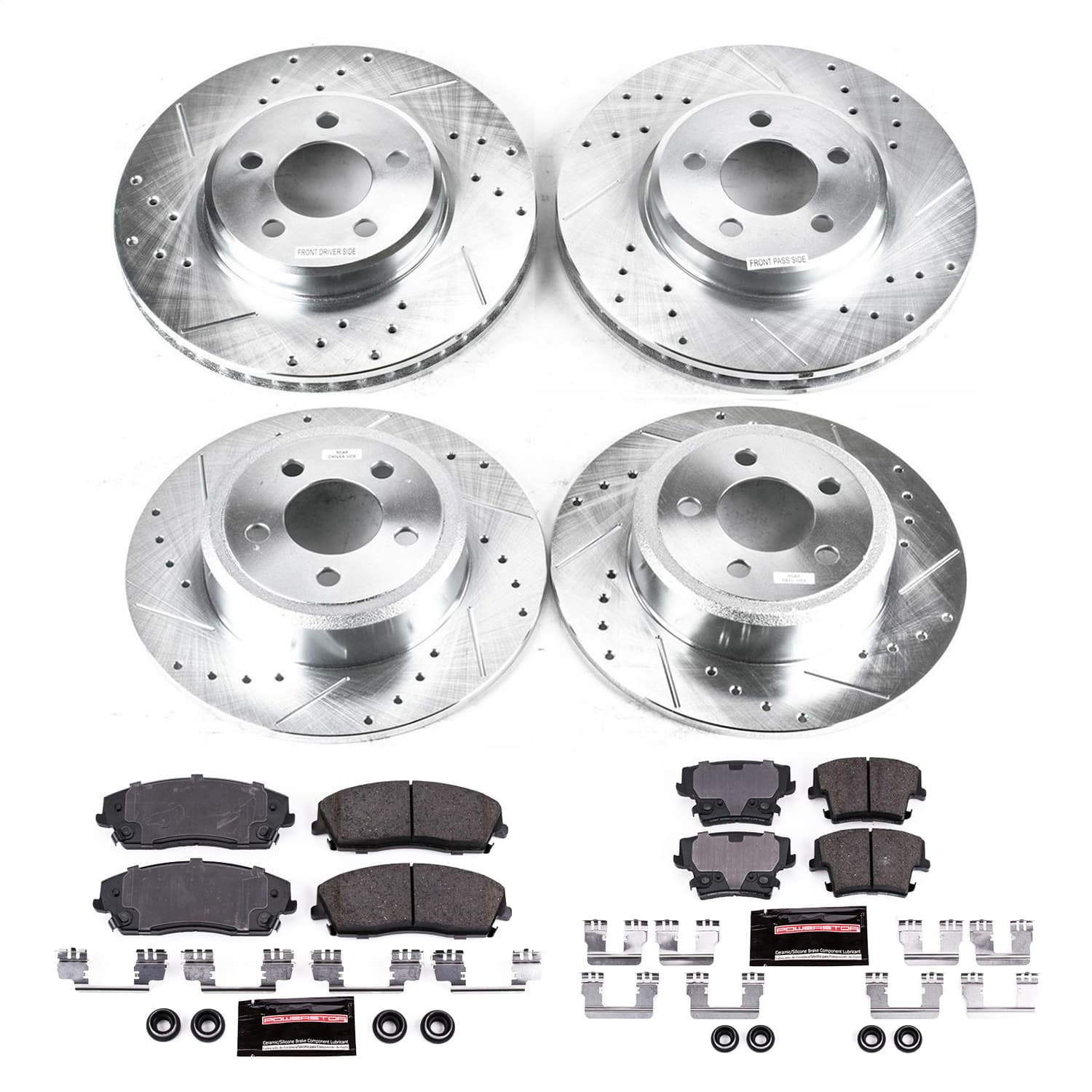 Power Stop - K1715 - Front and Rear - Disc Brake Pad and Rotor Kit image 1