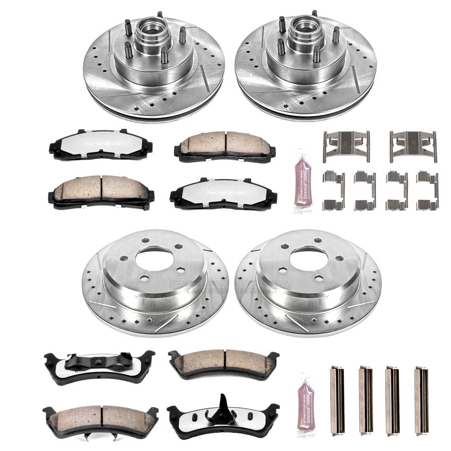 Power Stop - K1855-36 - Front and Rear - Disc Brake Pad and Rotor Kit image 1
