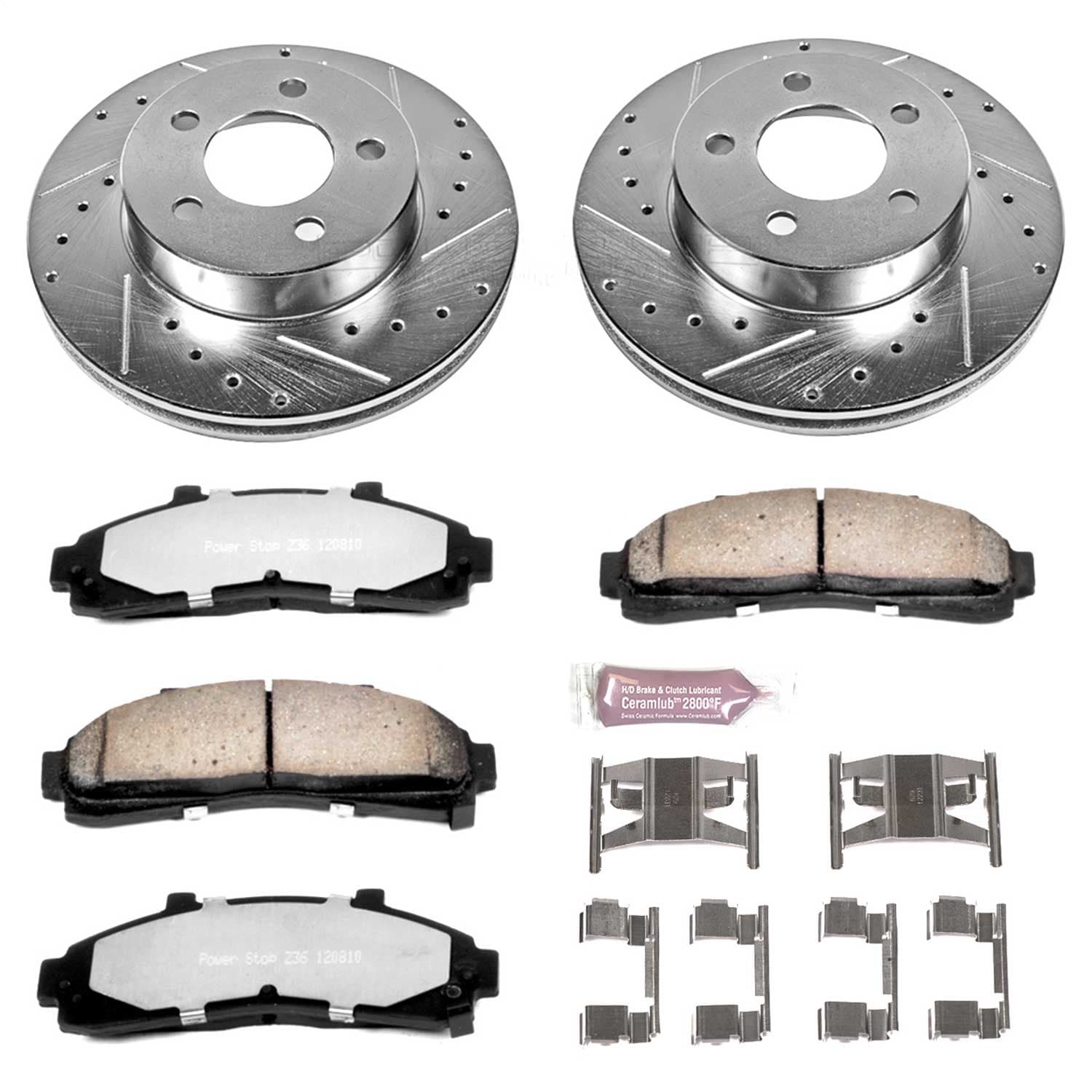Power Stop - K1860-36 - Front - Disc Brake Pad and Rotor Kit image 1