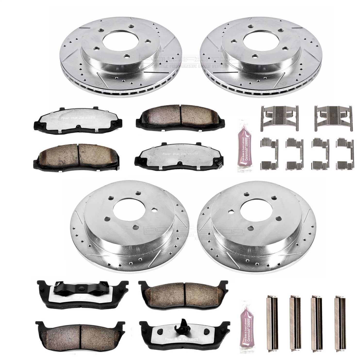Power Stop - K1868-36 - Front and Rear - Disc Brake Pad and Rotor Kit image 1