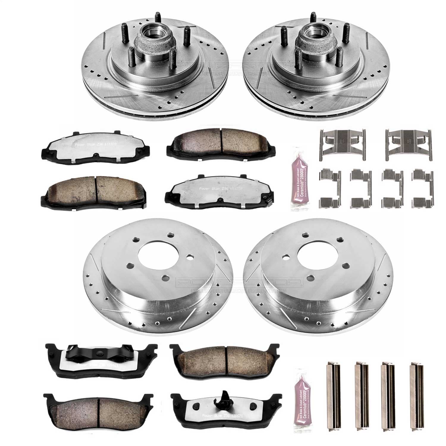 Power Stop - K1915-36 - Front and Rear - Disc Brake Pad and Rotor Kit image 1