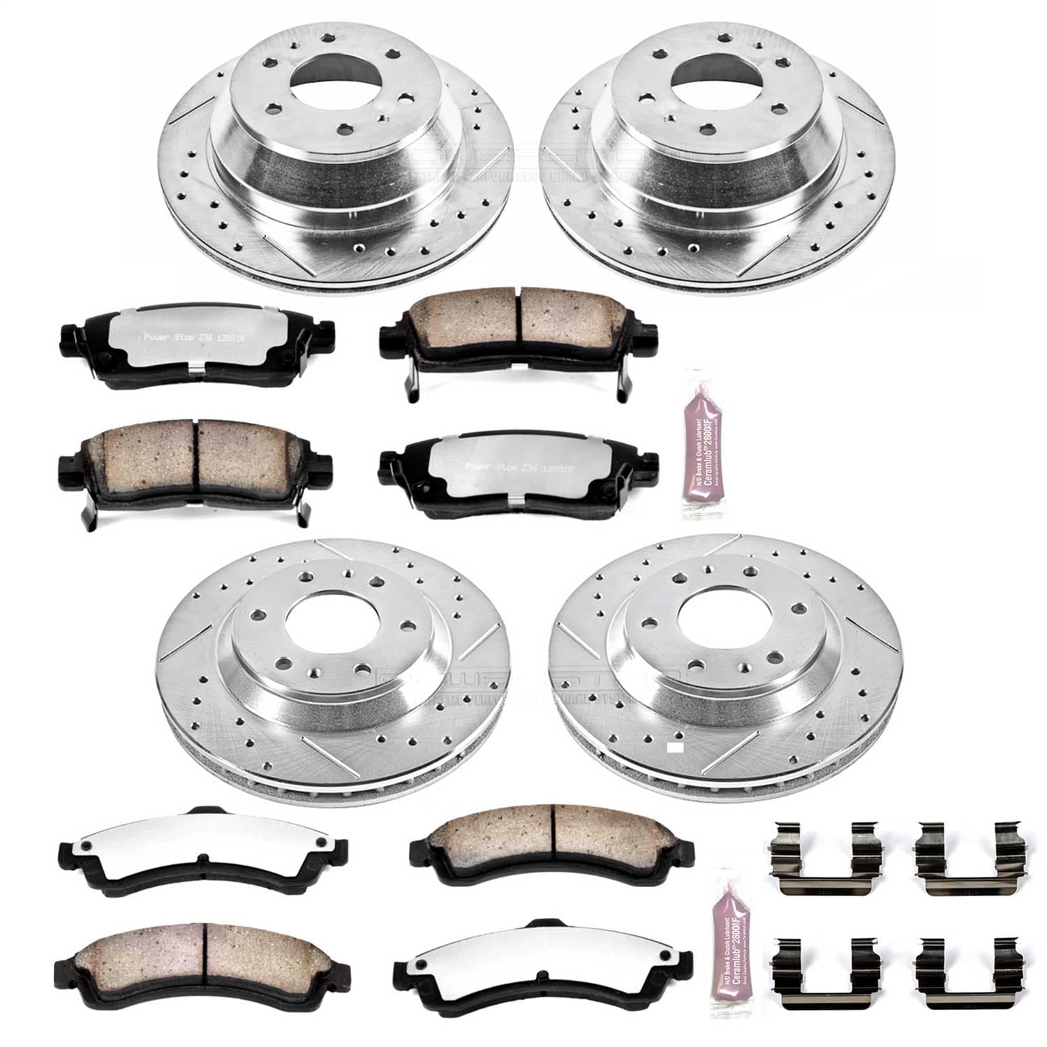 Power Stop - K2058-36 - Front and Rear - Disc Brake Pad and Rotor Kit image 1
