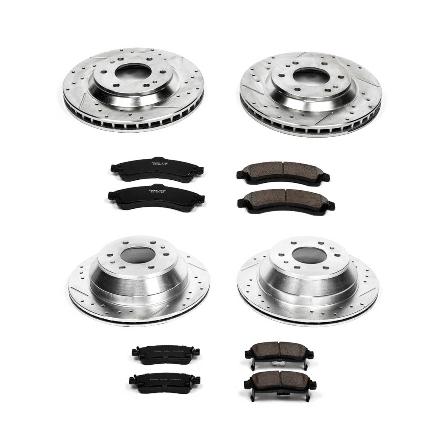 Power Stop - K2058 - Front and Rear - Disc Brake Pad and Rotor Kit image 1