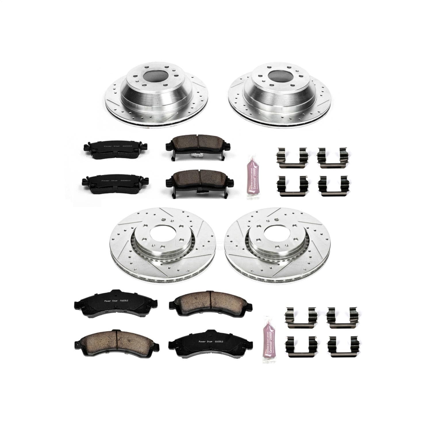 Power Stop - K2062 - Front and Rear - Disc Brake Pad and Rotor Kit image 1