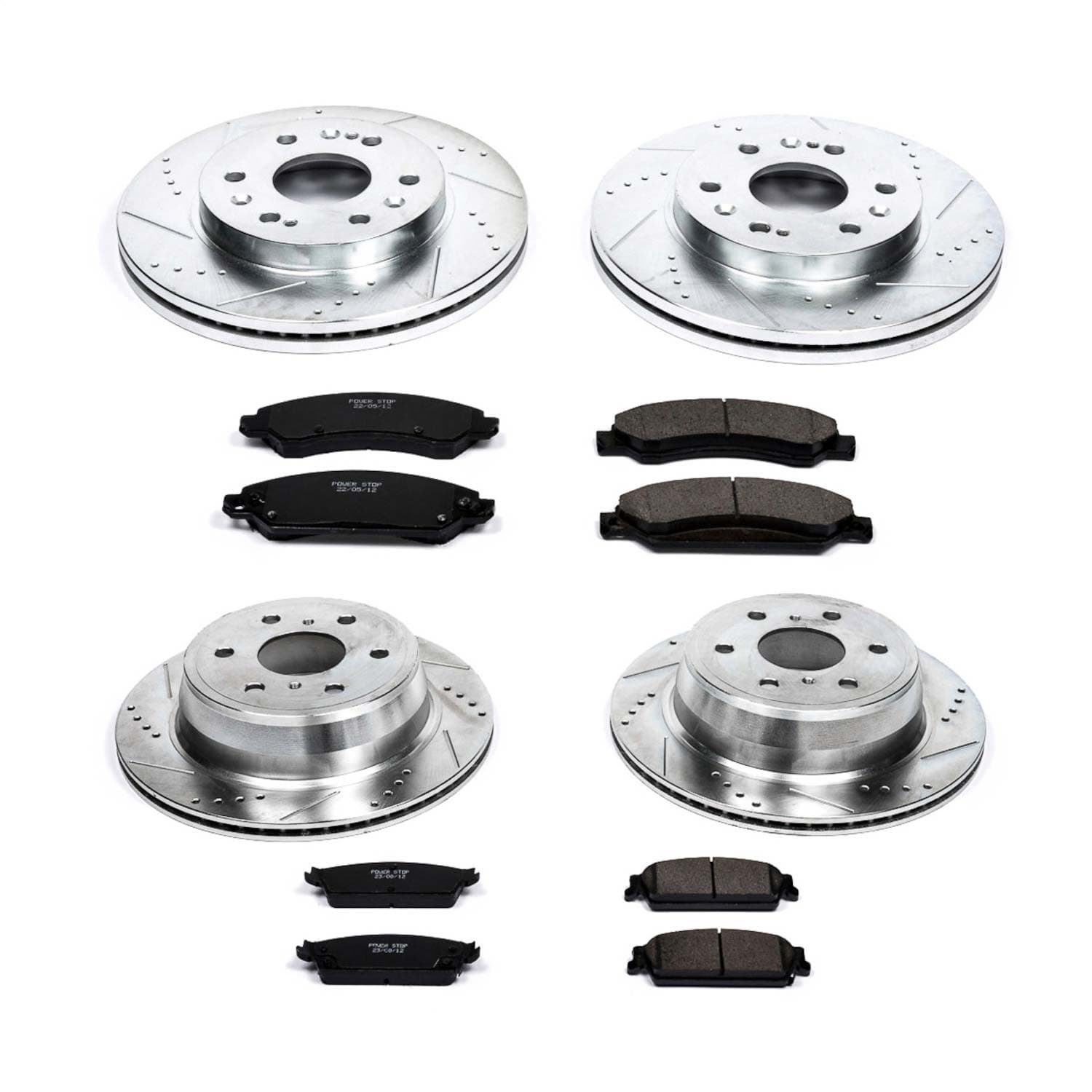 Power Stop - K2068 - Front and Rear - Disc Brake Pad and Rotor Kit image 1