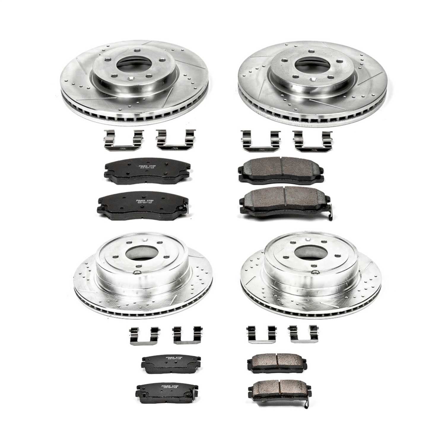 Power Stop - K2091 - Front and Rear - Disc Brake Pad and Rotor Kit image 1