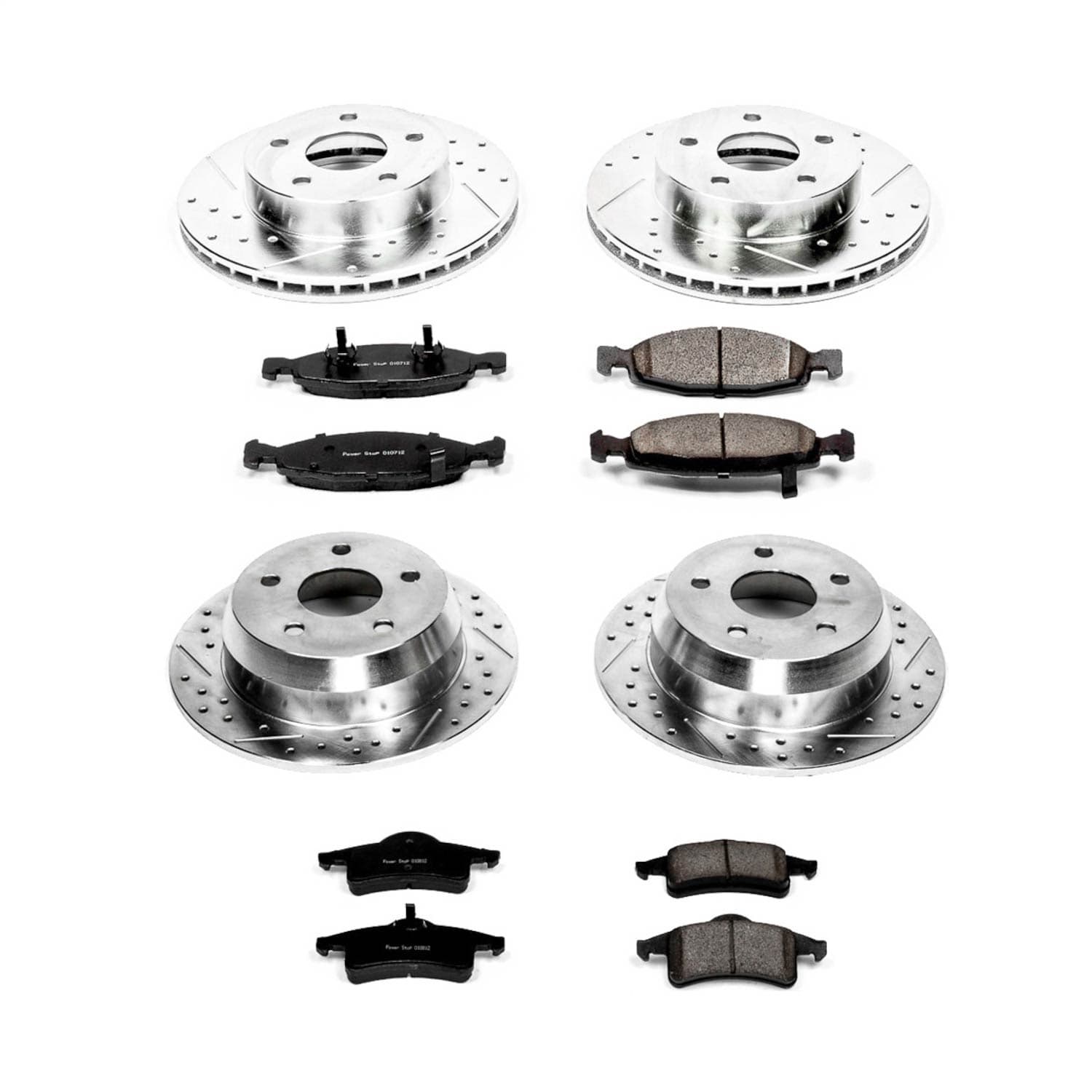 Power Stop - K2148 - Front and Rear - Disc Brake Pad and Rotor Kit image 1