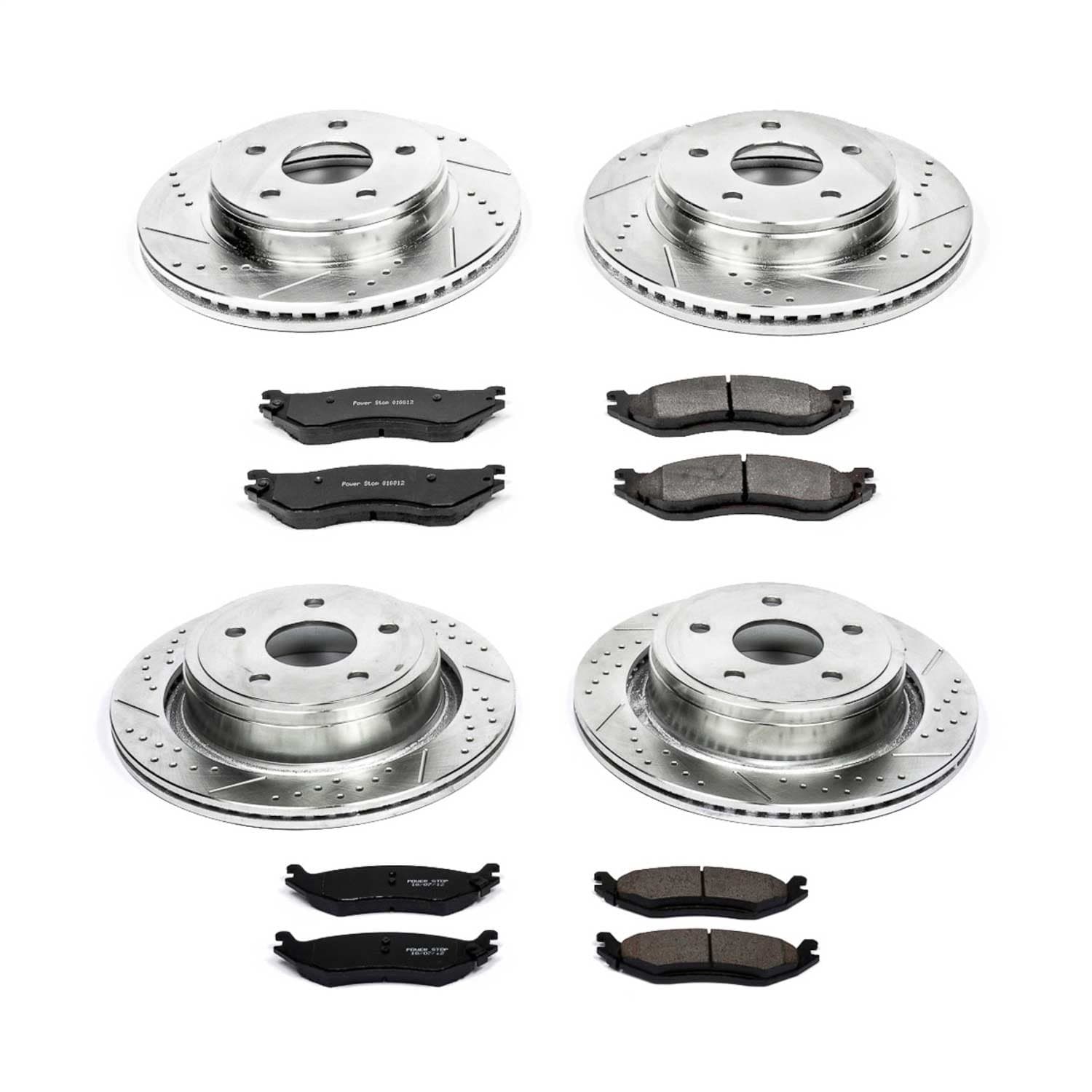 Power Stop - K2166 - Front and Rear - Disc Brake Pad and Rotor Kit image 1