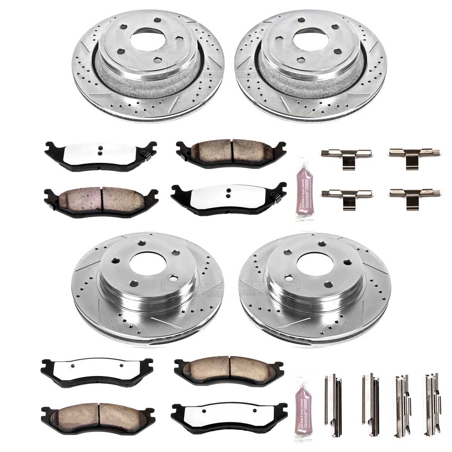 Power Stop - K2168-36 - Front and Rear - Disc Brake Pad and Rotor Kit image 1