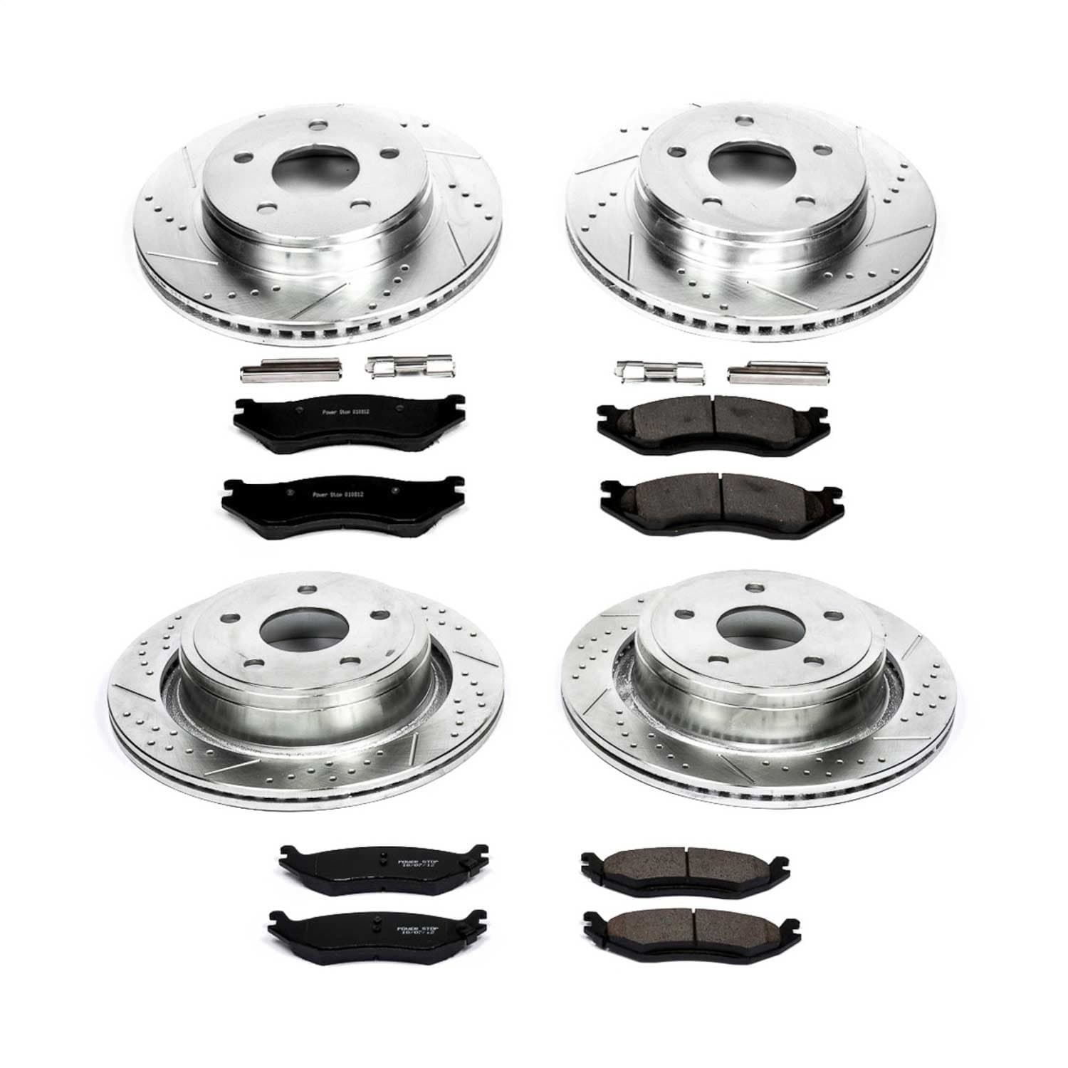 Power Stop - K2168 - Front and Rear - Disc Brake Pad and Rotor Kit image 1
