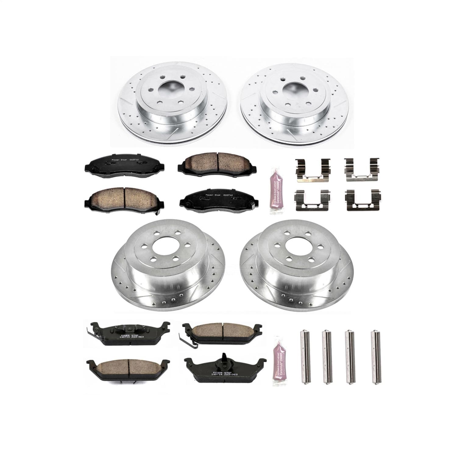 Power Stop - K2188 - Front and Rear - Disc Brake Pad and Rotor Kit image 1