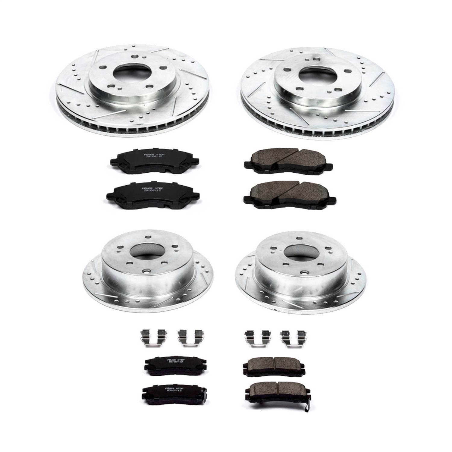 Power Stop - K2395 - Front and Rear - Disc Brake Pad and Rotor Kit image 1