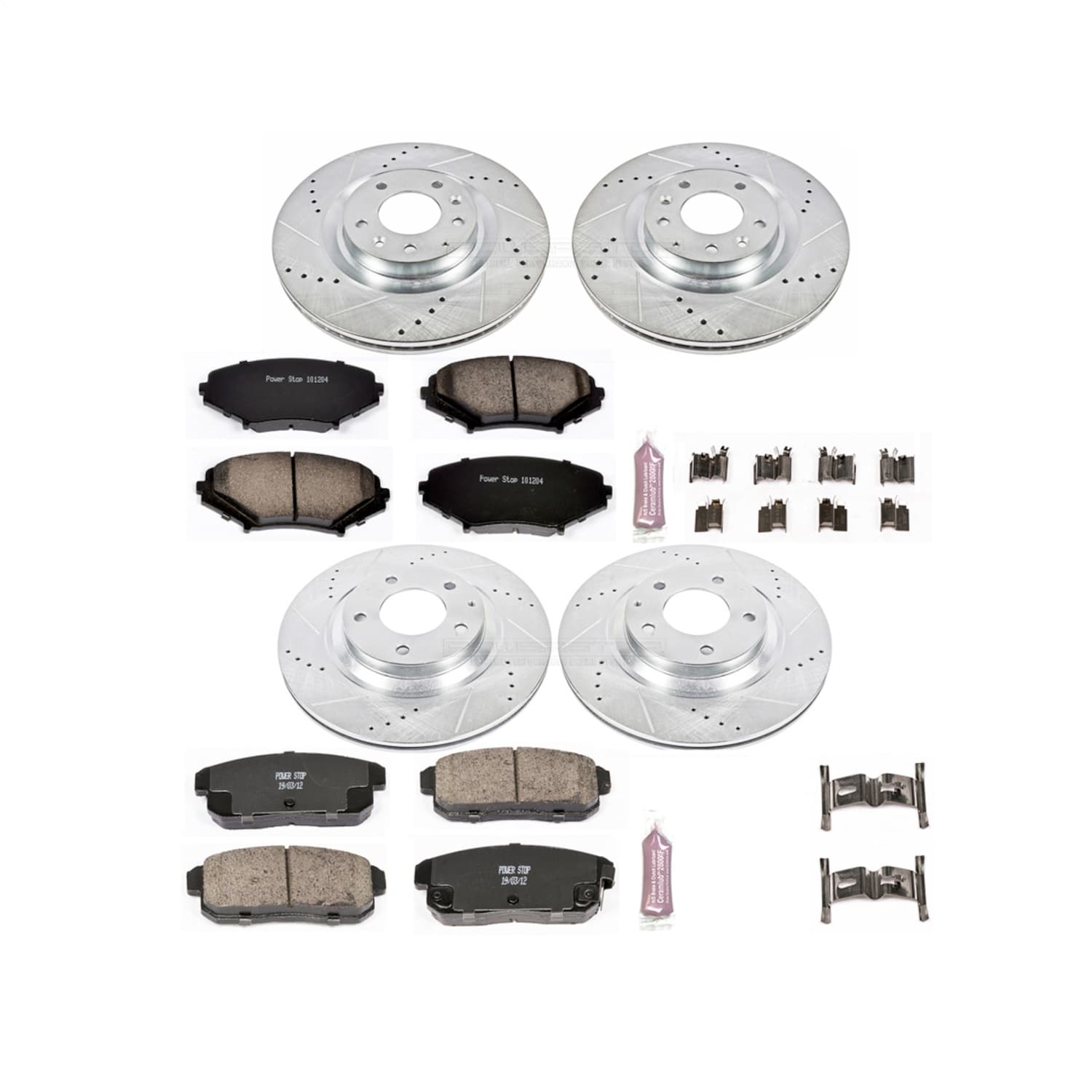 Power Stop - K2727 - Front and Rear - Disc Brake Pad and Rotor Kit image 1