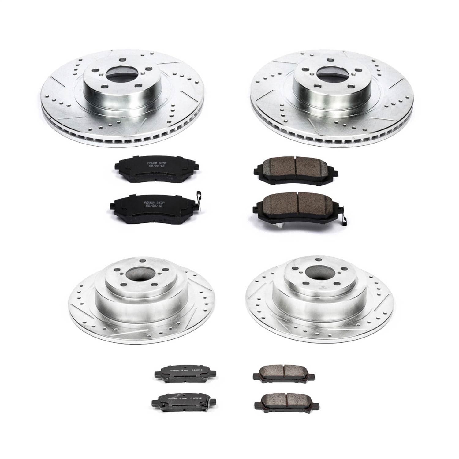 Power Stop - K2748 - Front and Rear - Disc Brake Pad and Rotor Kit image 1