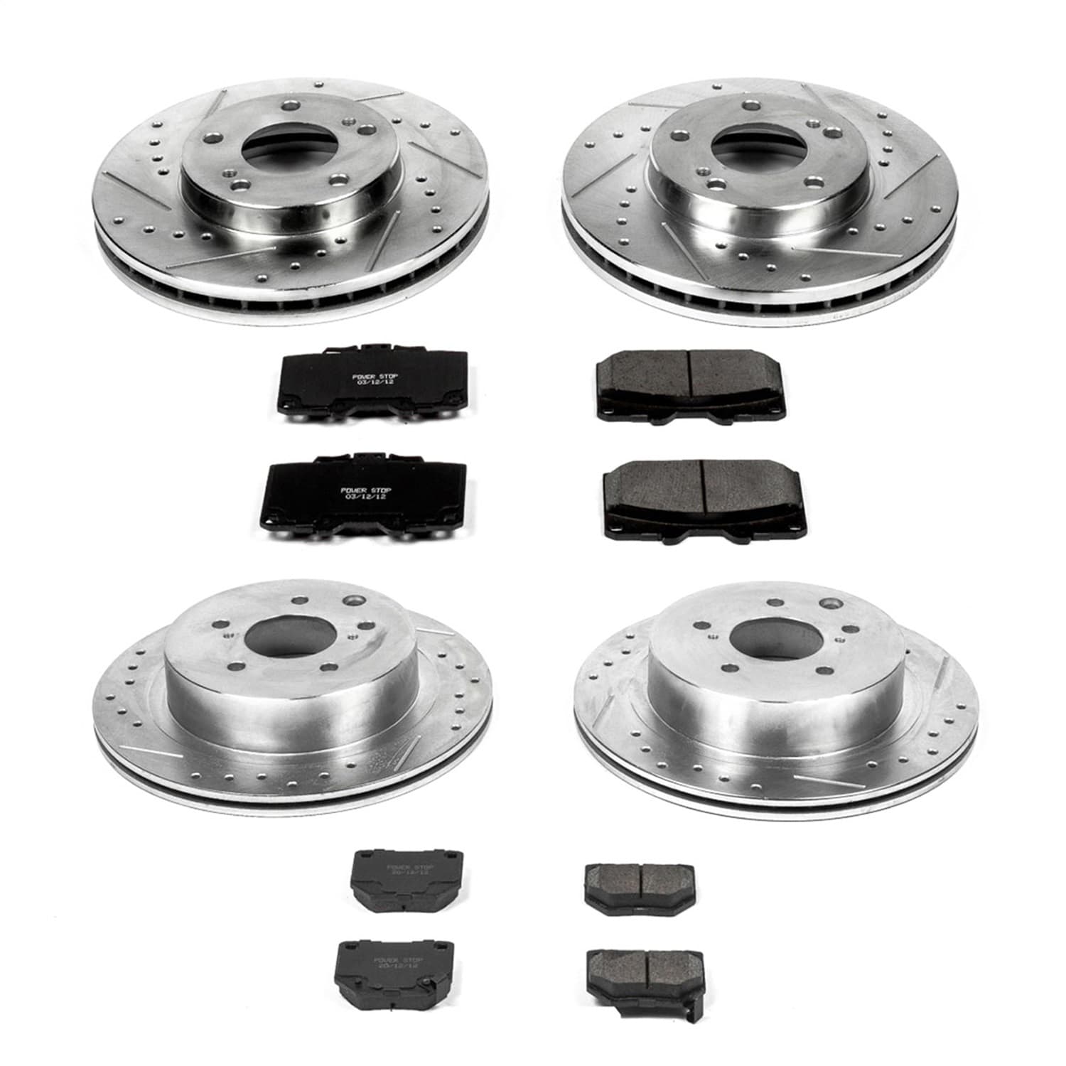 Power Stop - K2754 - Front and Rear - Disc Brake Pad and Rotor Kit image 1