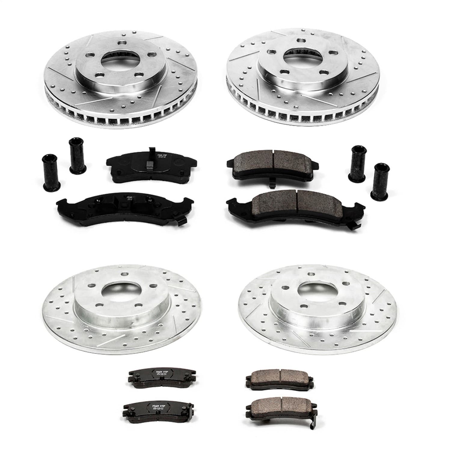 Power Stop - K2763 - Front and Rear - Disc Brake Pad and Rotor Kit image 1