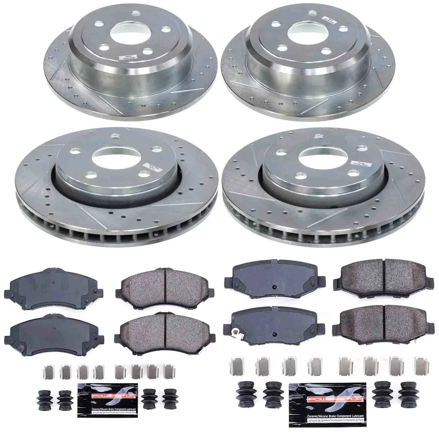 Power Stop - K2798 - Front and Rear - Disc Brake Pad and Rotor Kit image 1