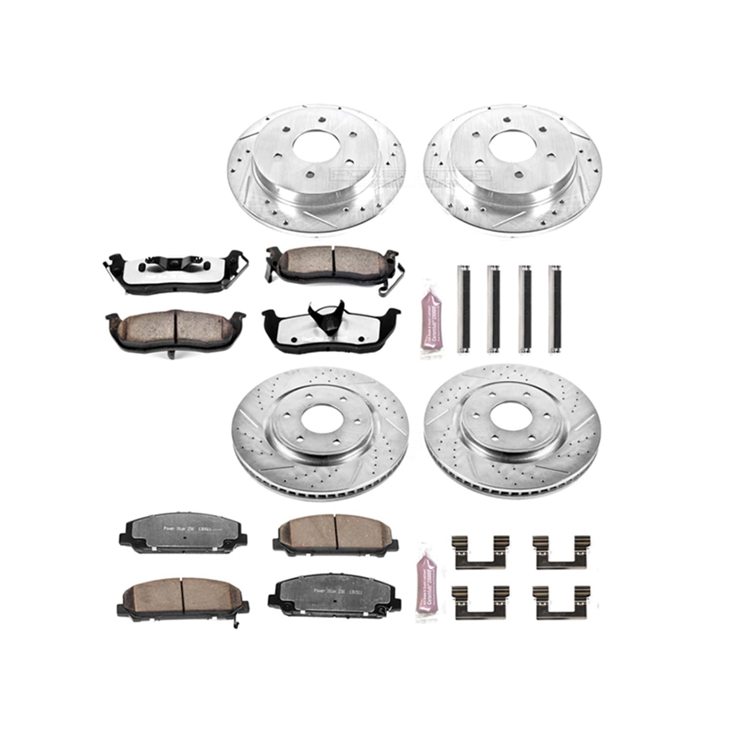 Power Stop - K2804-36 - Front and Rear - Disc Brake Pad and Rotor Kit image 1