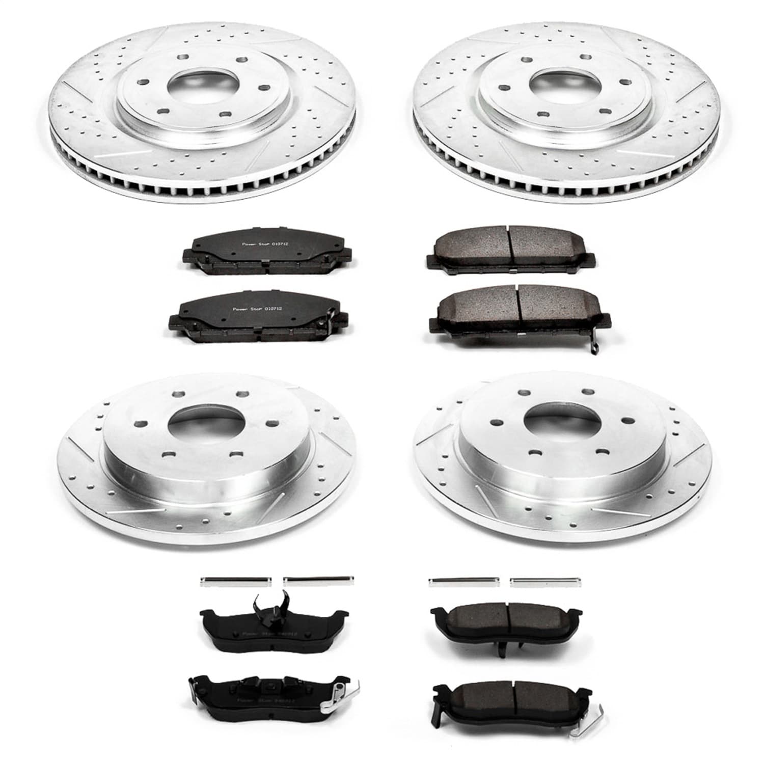 Power Stop - K2804 - Front and Rear - Disc Brake Pad and Rotor Kit image 1