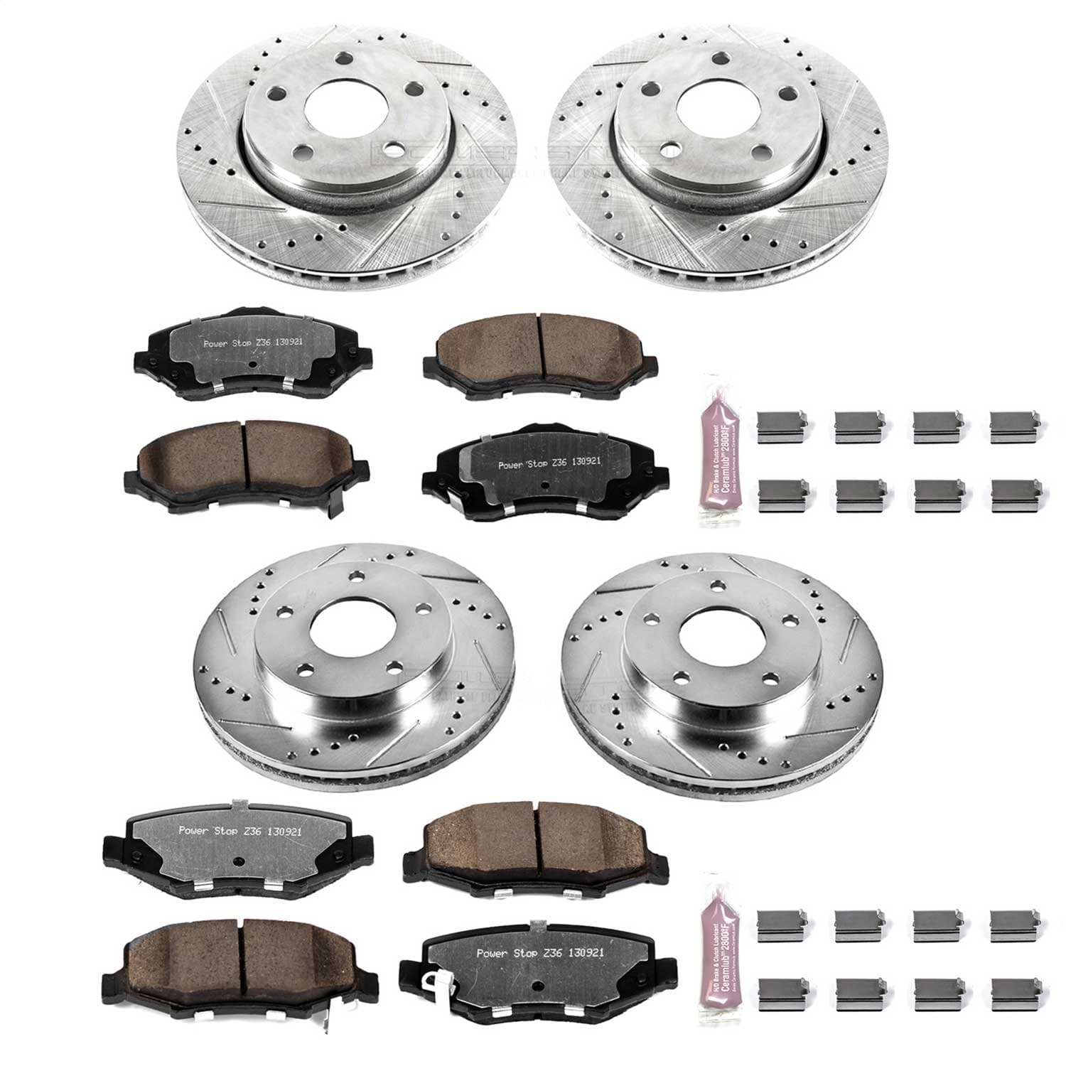 Power Stop - K2832-36 - Front and Rear - Disc Brake Pad and Rotor Kit image 1