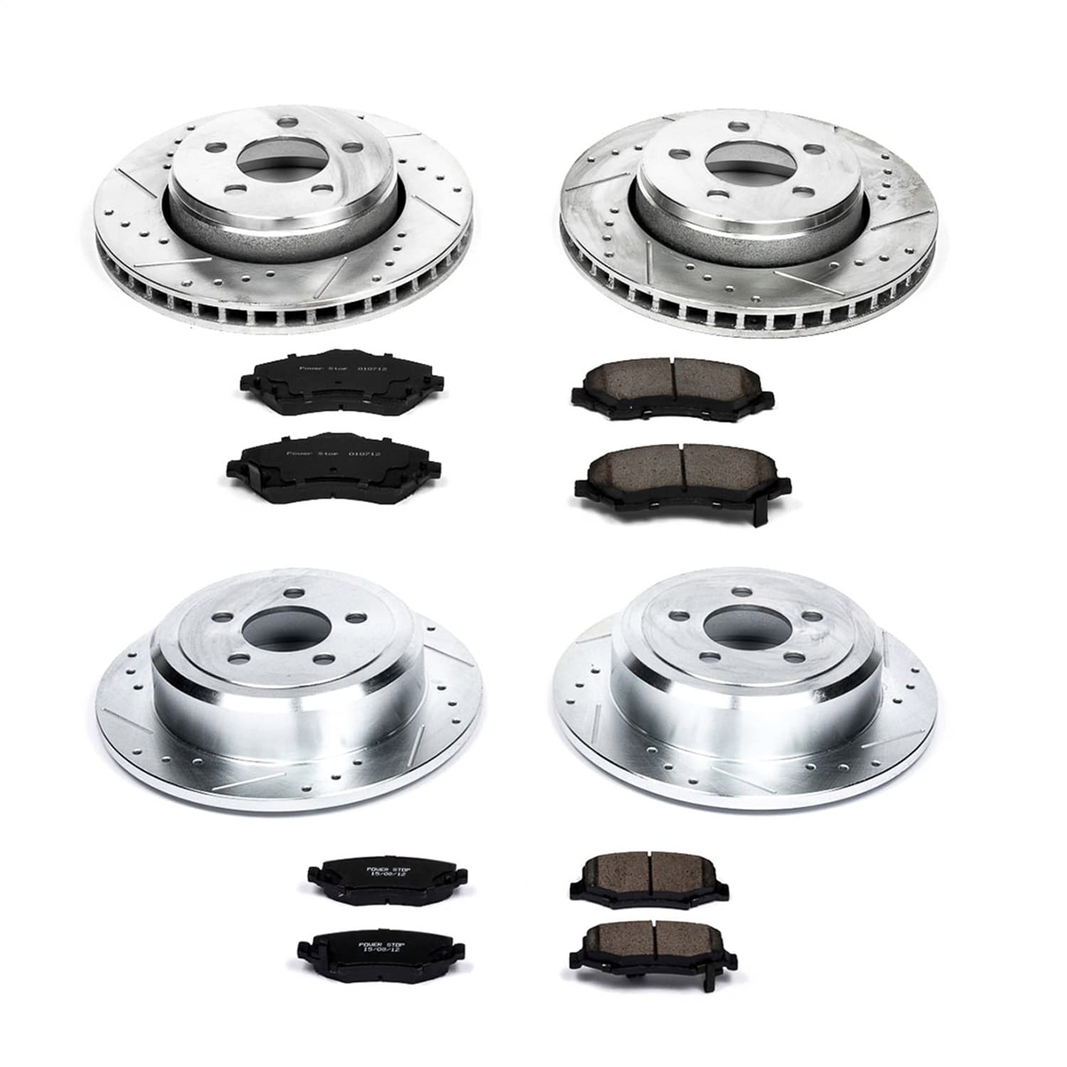 Power Stop - K2832 - Front and Rear - Disc Brake Pad and Rotor Kit image 1