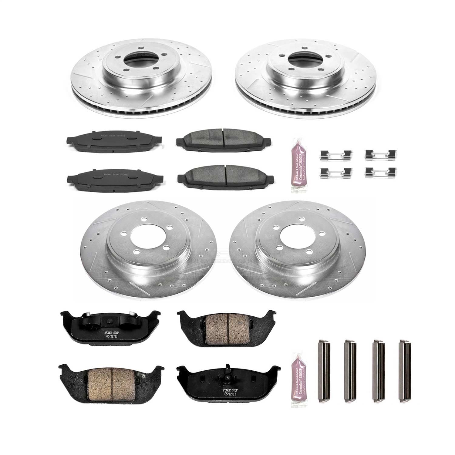 Power Stop - K2839 - Front and Rear - Disc Brake Pad and Rotor Kit image 1