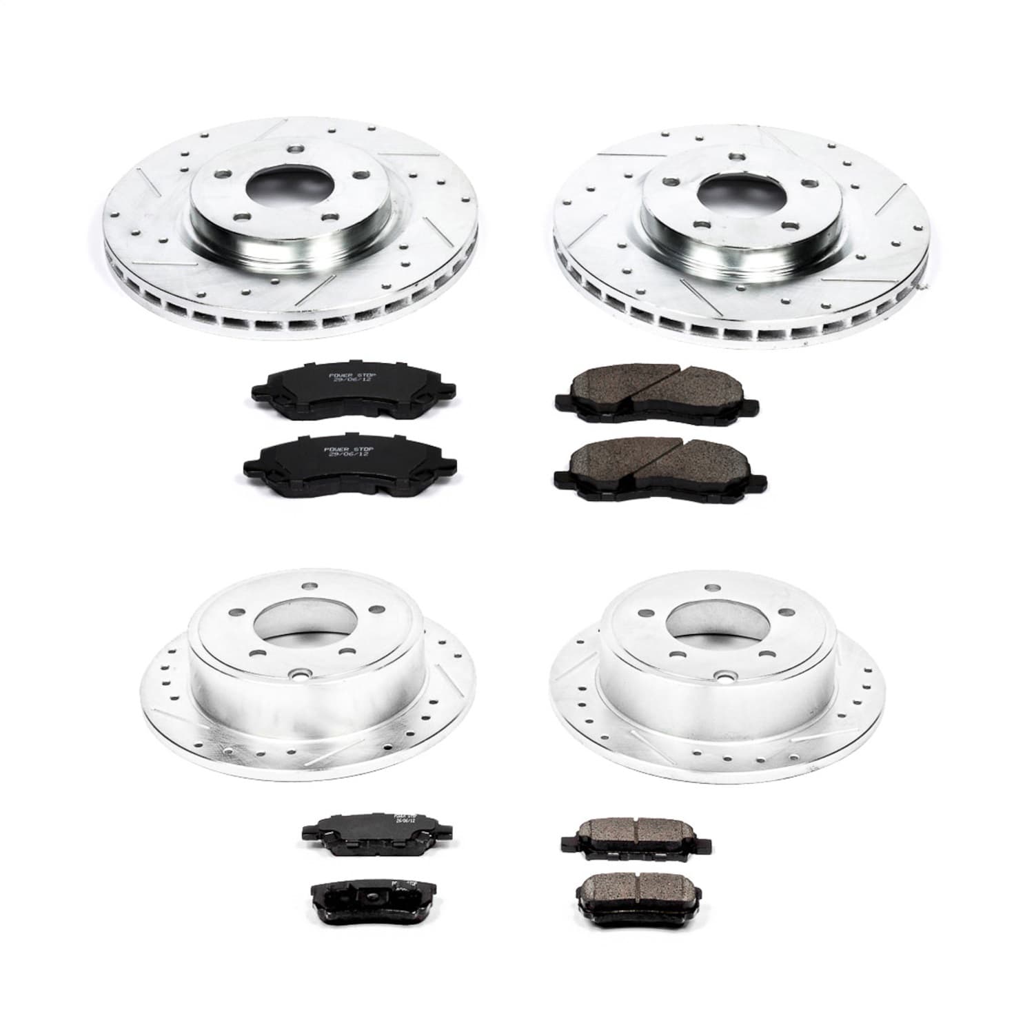 Power Stop - K2840 - Front and Rear - Disc Brake Pad and Rotor Kit image 1