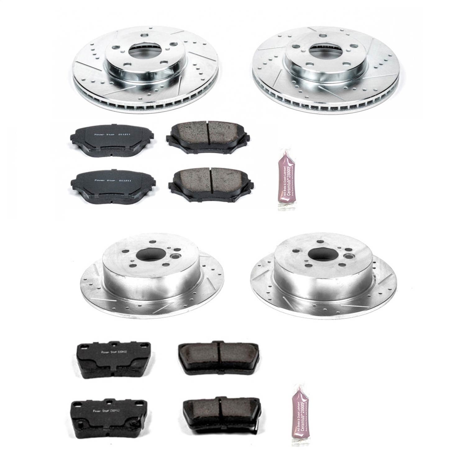 Power Stop - K2842 - Front and Rear - Disc Brake Pad and Rotor Kit image 1