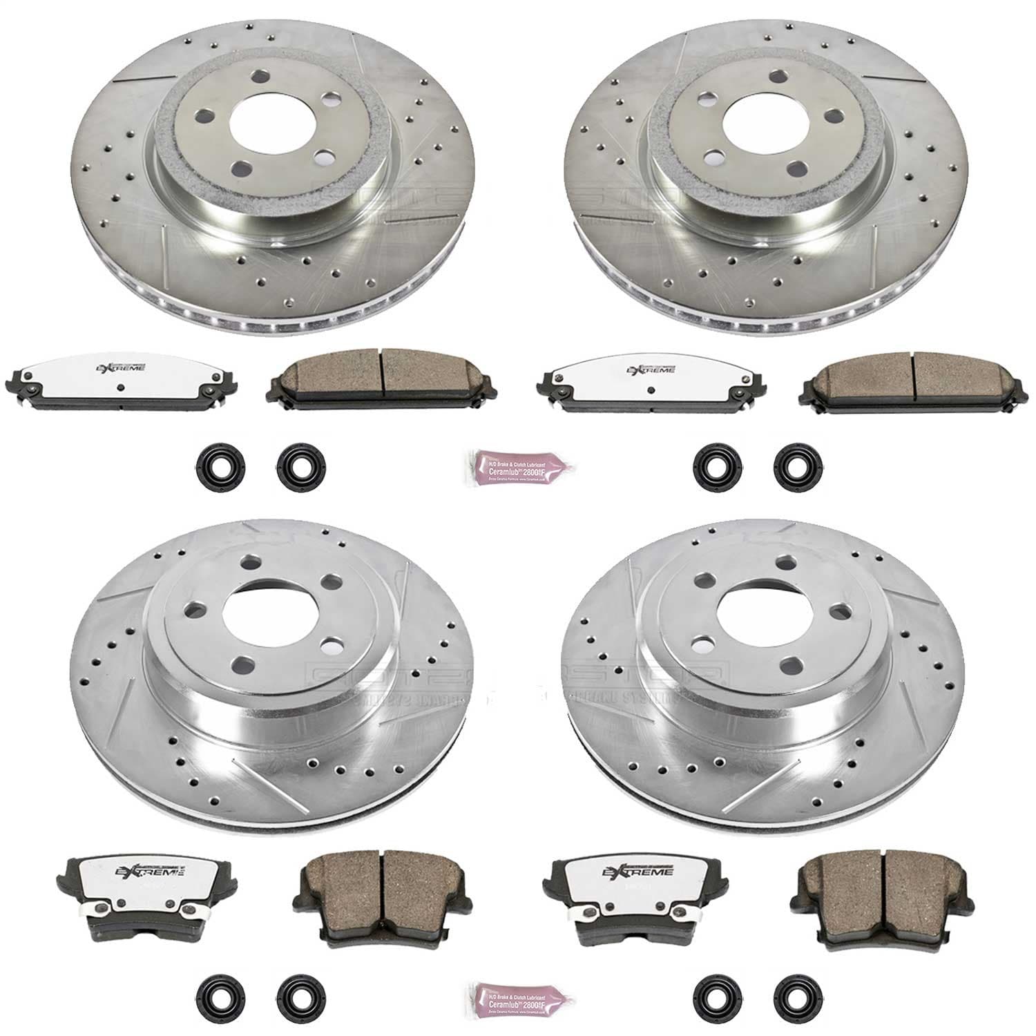 Power Stop - K2853-26 - Front and Rear - Disc Brake Pad and Rotor Kit image 1