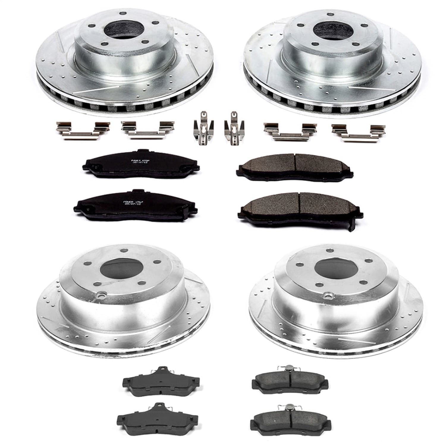 Power Stop - K2893 - Front and Rear - Disc Brake Pad and Rotor Kit image 1