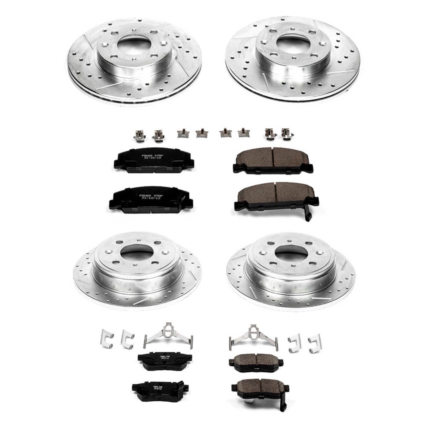 Power Stop - K399 - Front and Rear - Disc Brake Pad and Rotor Kit image 1