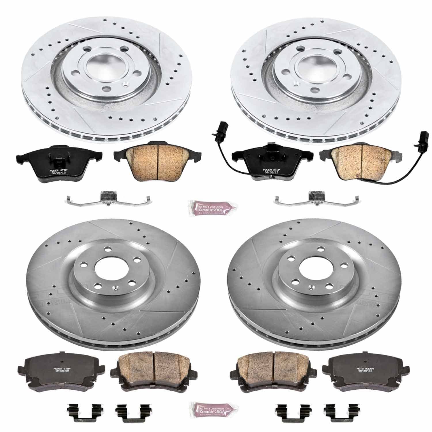 Power Stop - K4010 - Front and Rear - Disc Brake Pad and Rotor Kit image 1