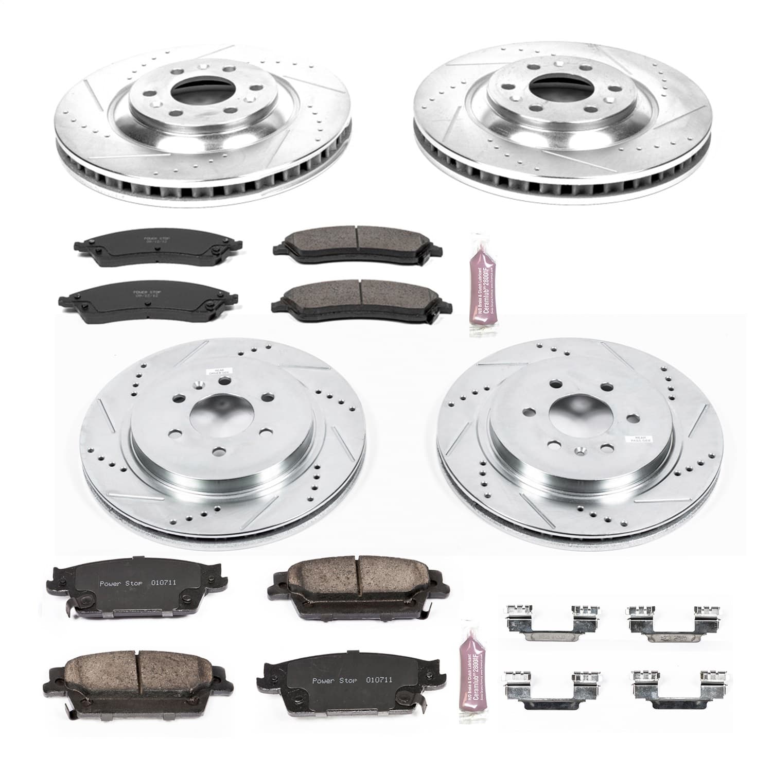 Power Stop - K4014 - Front and Rear - Disc Brake Pad and Rotor Kit image 1
