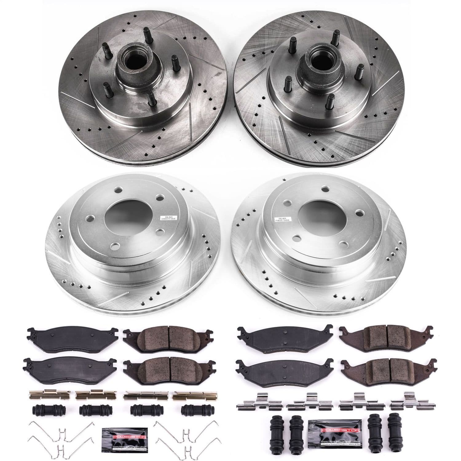 Power Stop - K4021 - Front and Rear - Disc Brake Pad and Rotor Kit image 1