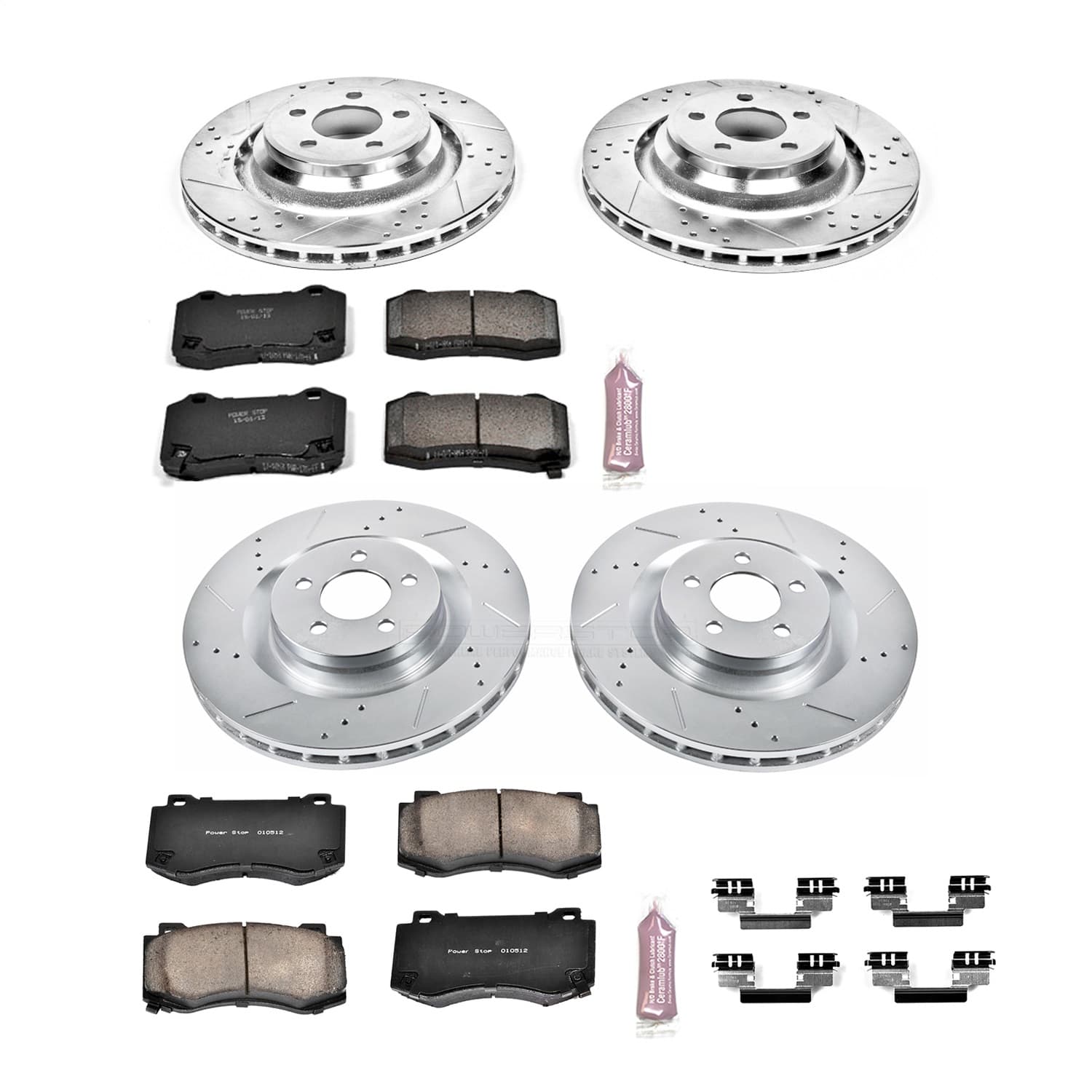 Power Stop - K4023 - Front and Rear - Disc Brake Pad and Rotor Kit image 1