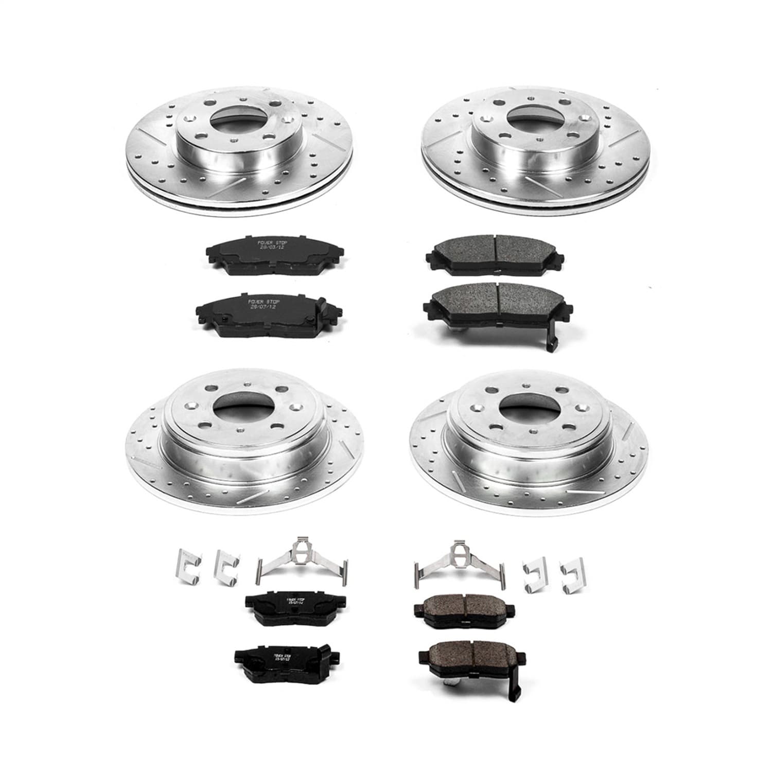 Power Stop - K403 - Front and Rear - Disc Brake Pad and Rotor Kit image 1