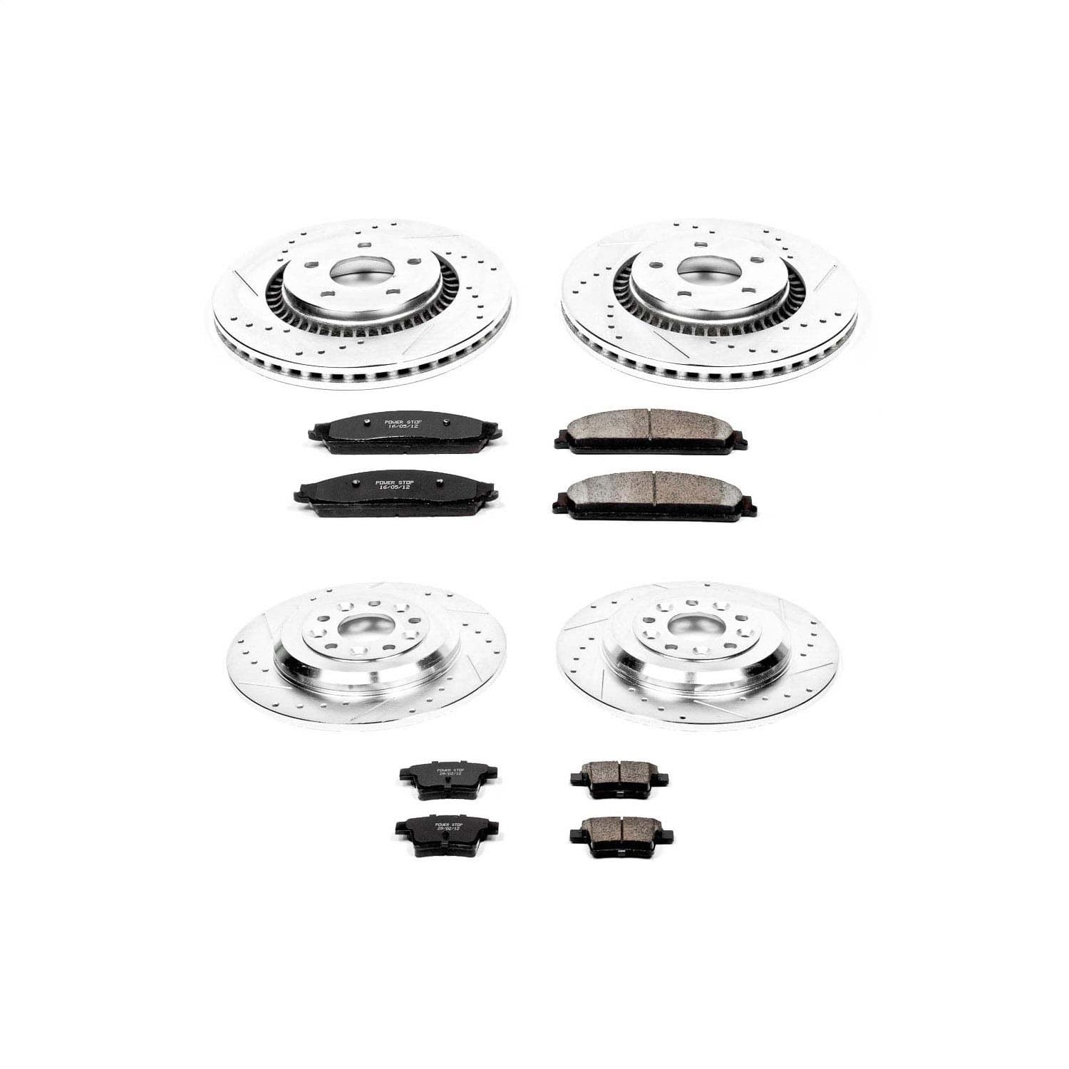 Power Stop - K4039 - Front and Rear - Disc Brake Pad and Rotor Kit image 1