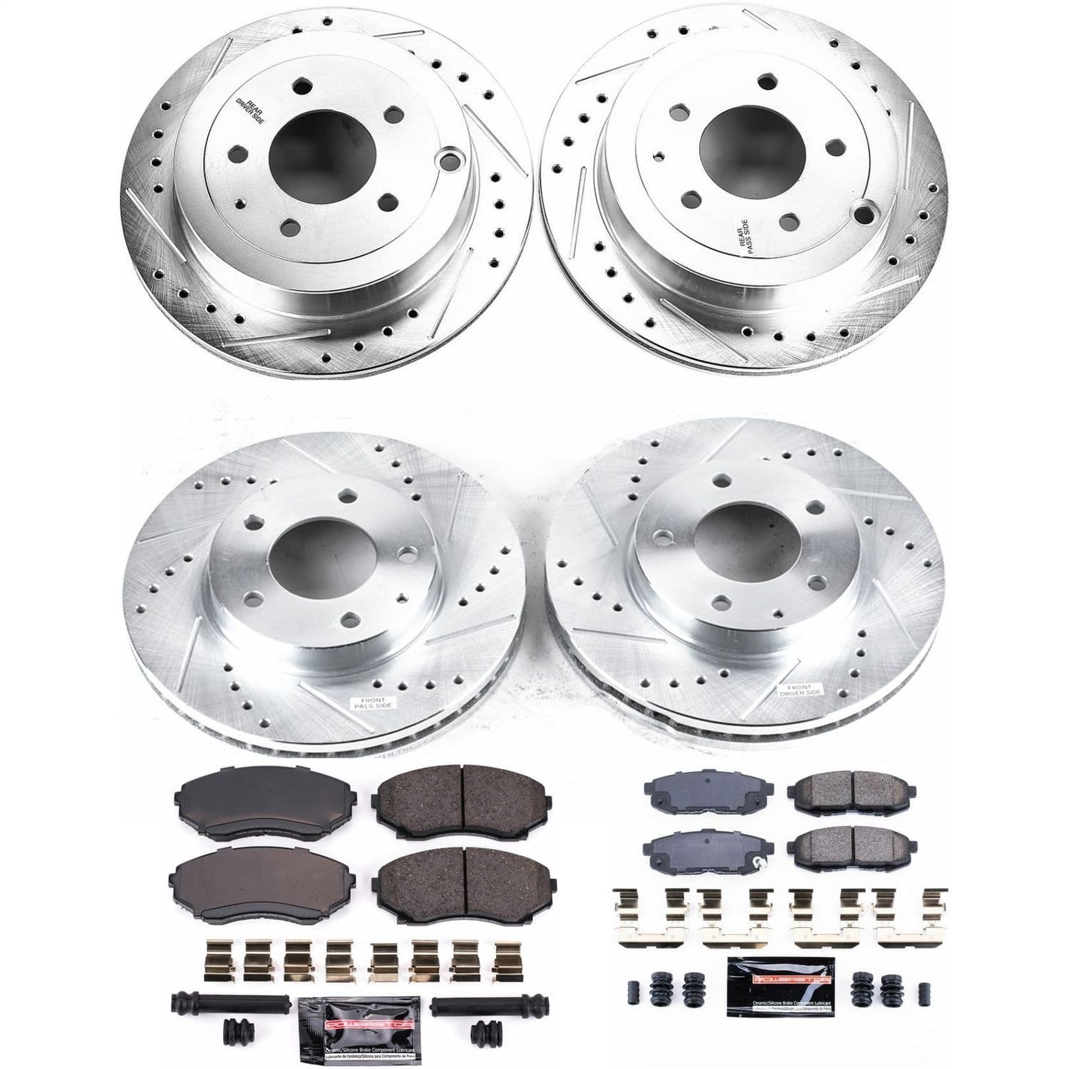 Power Stop - K4041 - Front and Rear - Disc Brake Pad and Rotor Kit image 1