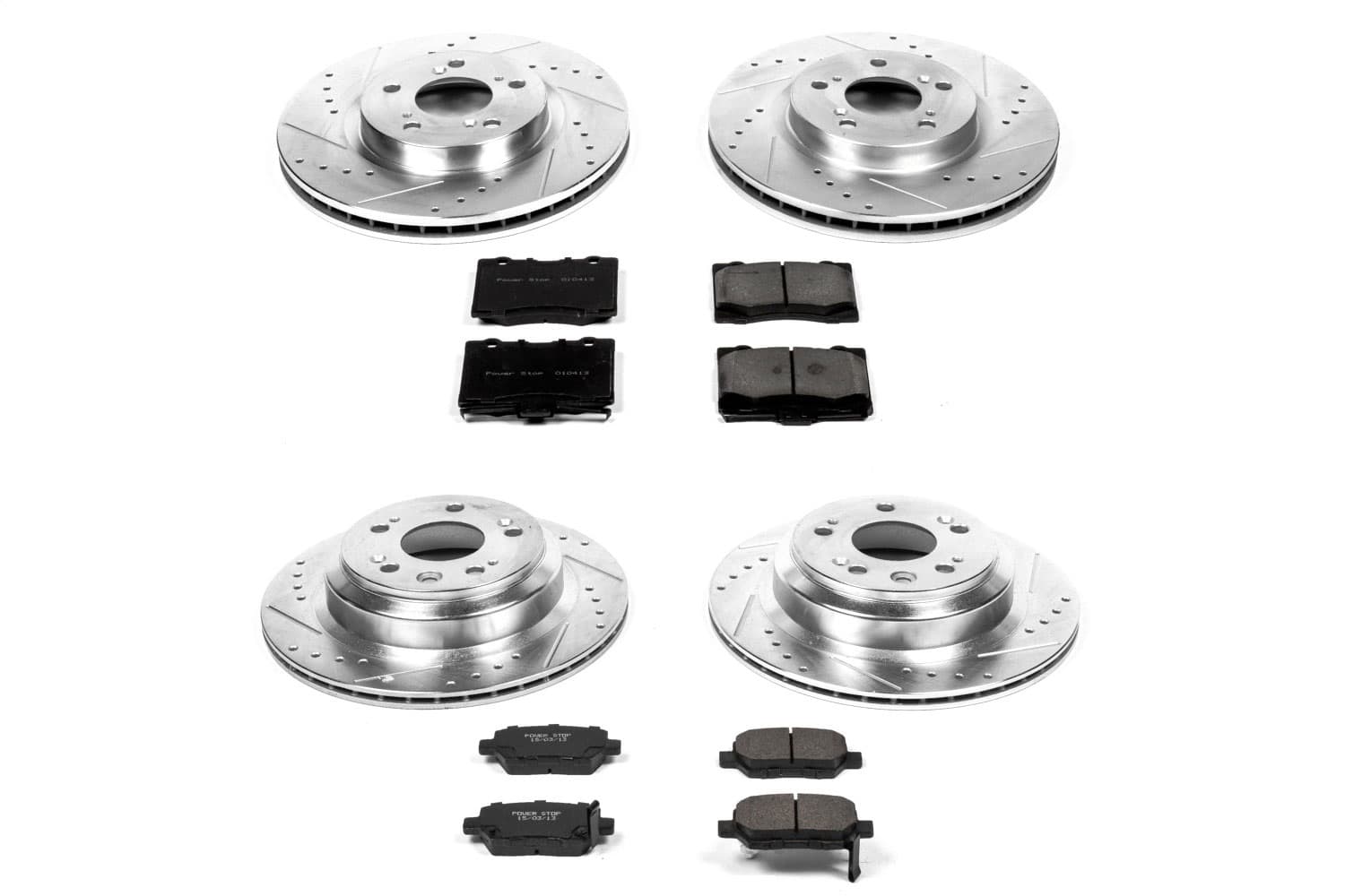 Power Stop - K4045 - Front and Rear - Disc Brake Pad and Rotor Kit image 1