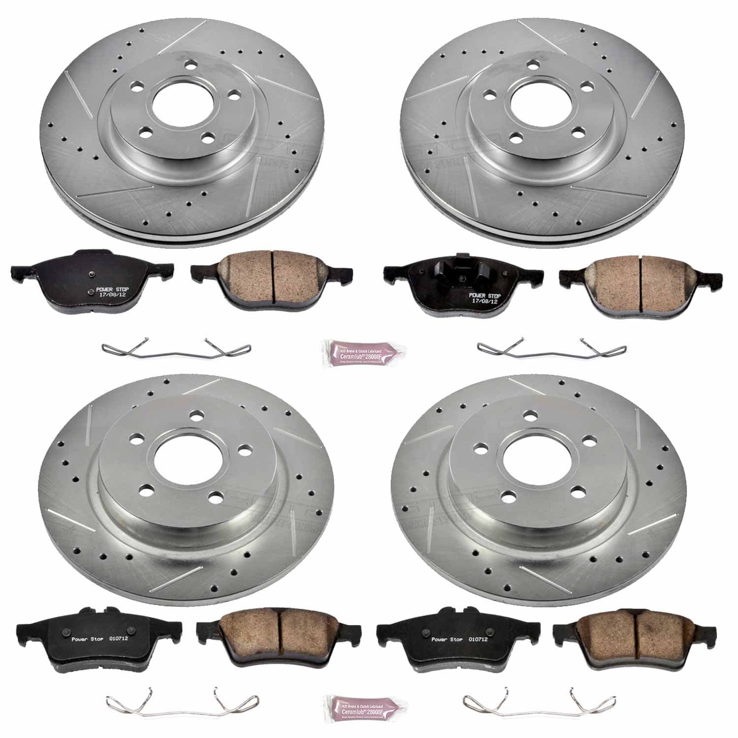 Power Stop - K4051 - Front and Rear - Disc Brake Pad and Rotor Kit image 1