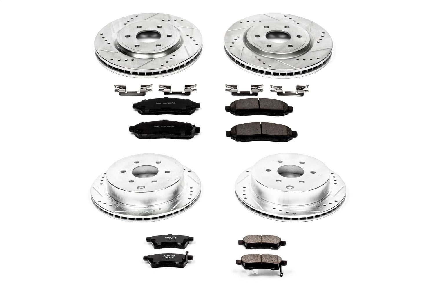 Power Stop - K4062 - Front and Rear - Disc Brake Pad and Rotor Kit image 1