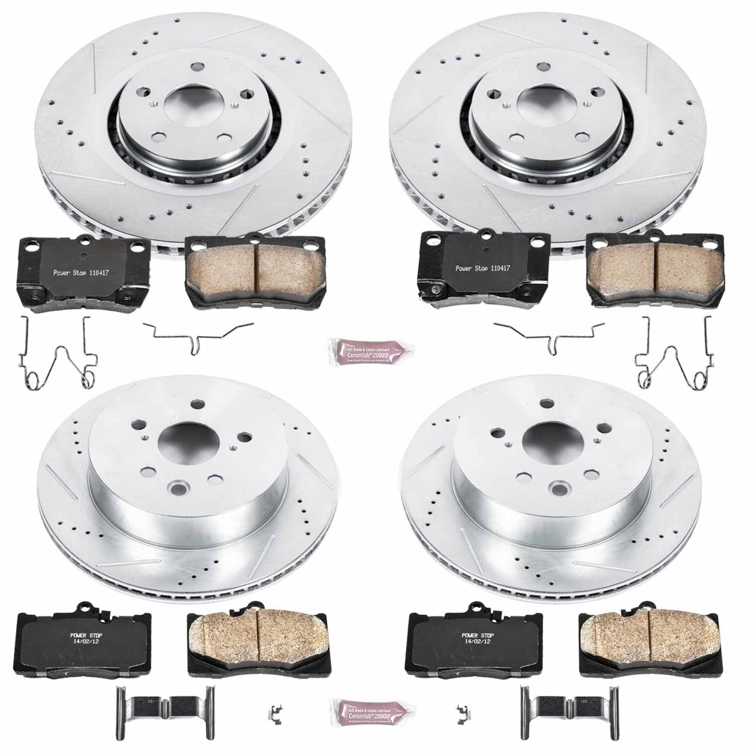 Power Stop - K4070 - Front and Rear - Disc Brake Pad and Rotor Kit image 1
