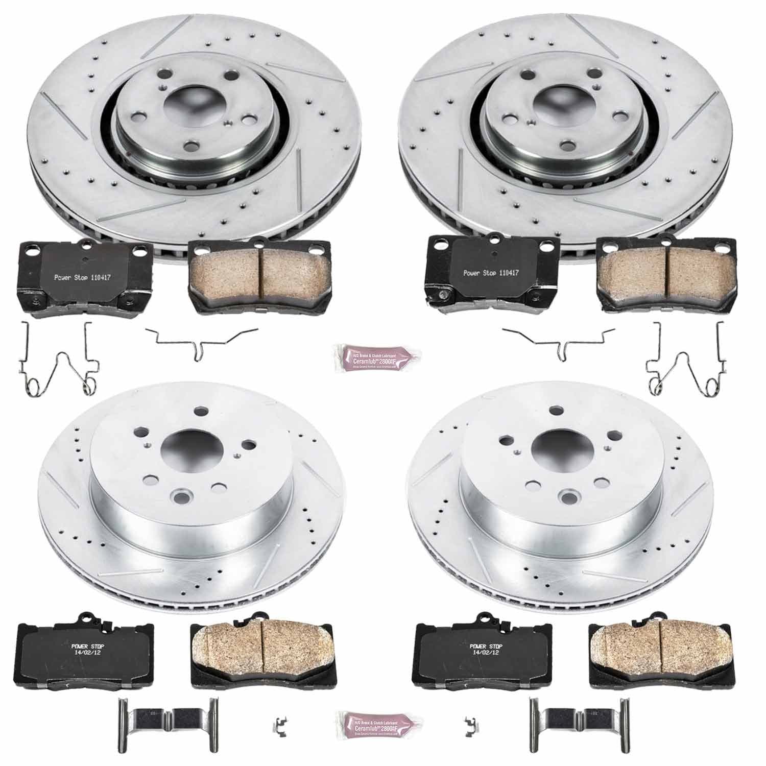 Power Stop - K4071 - Front and Rear - Disc Brake Pad and Rotor Kit image 1