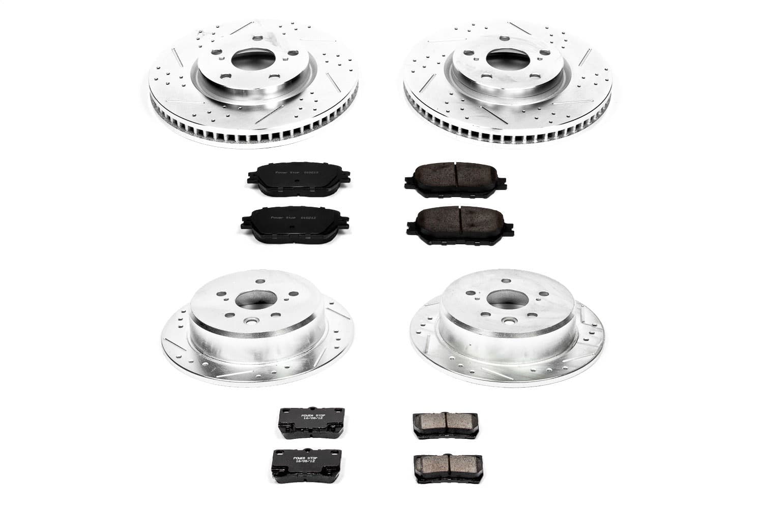 Power Stop - K4076 - Front and Rear - Disc Brake Pad and Rotor Kit image 1
