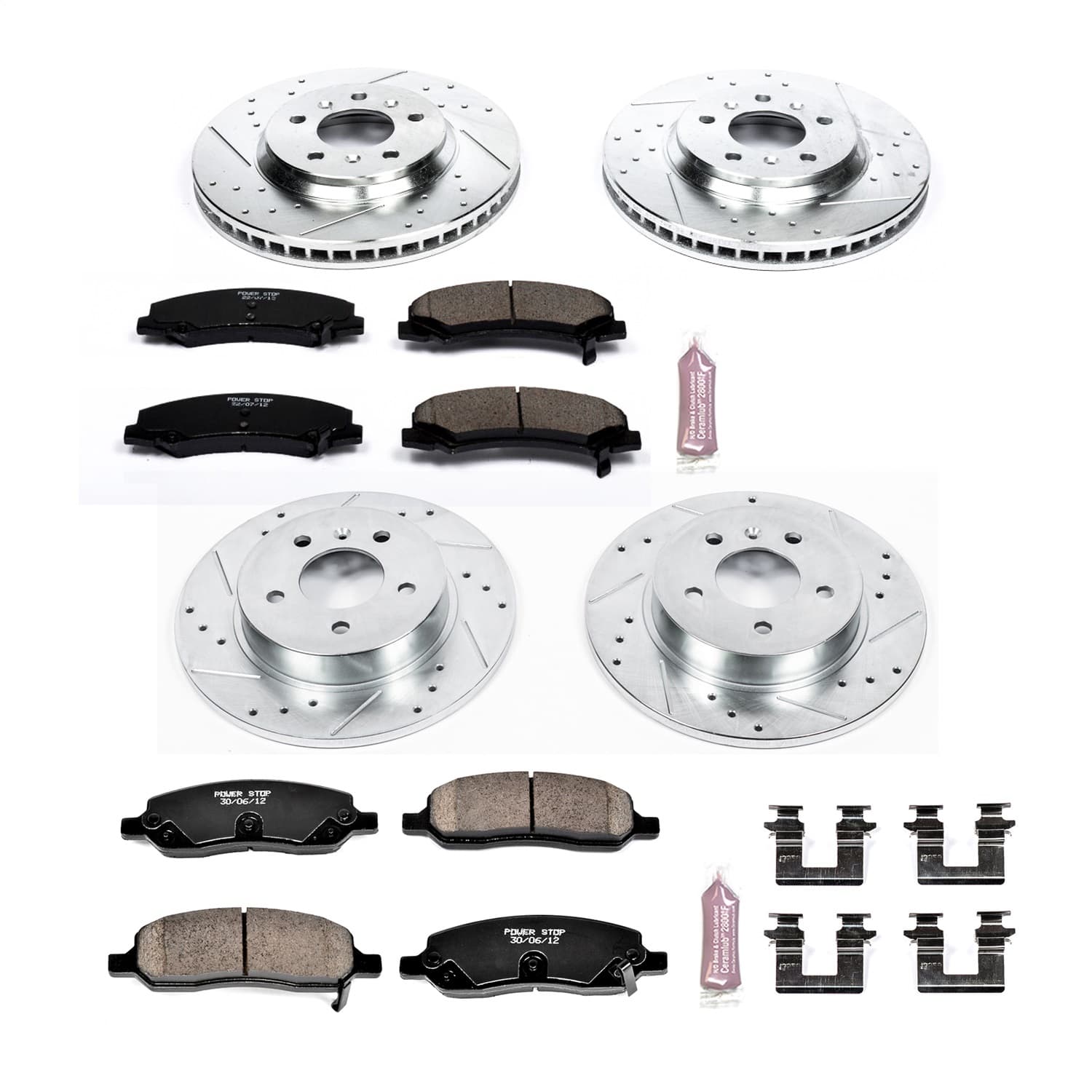 Power Stop - K4096 - Front and Rear - Disc Brake Pad and Rotor Kit image 1