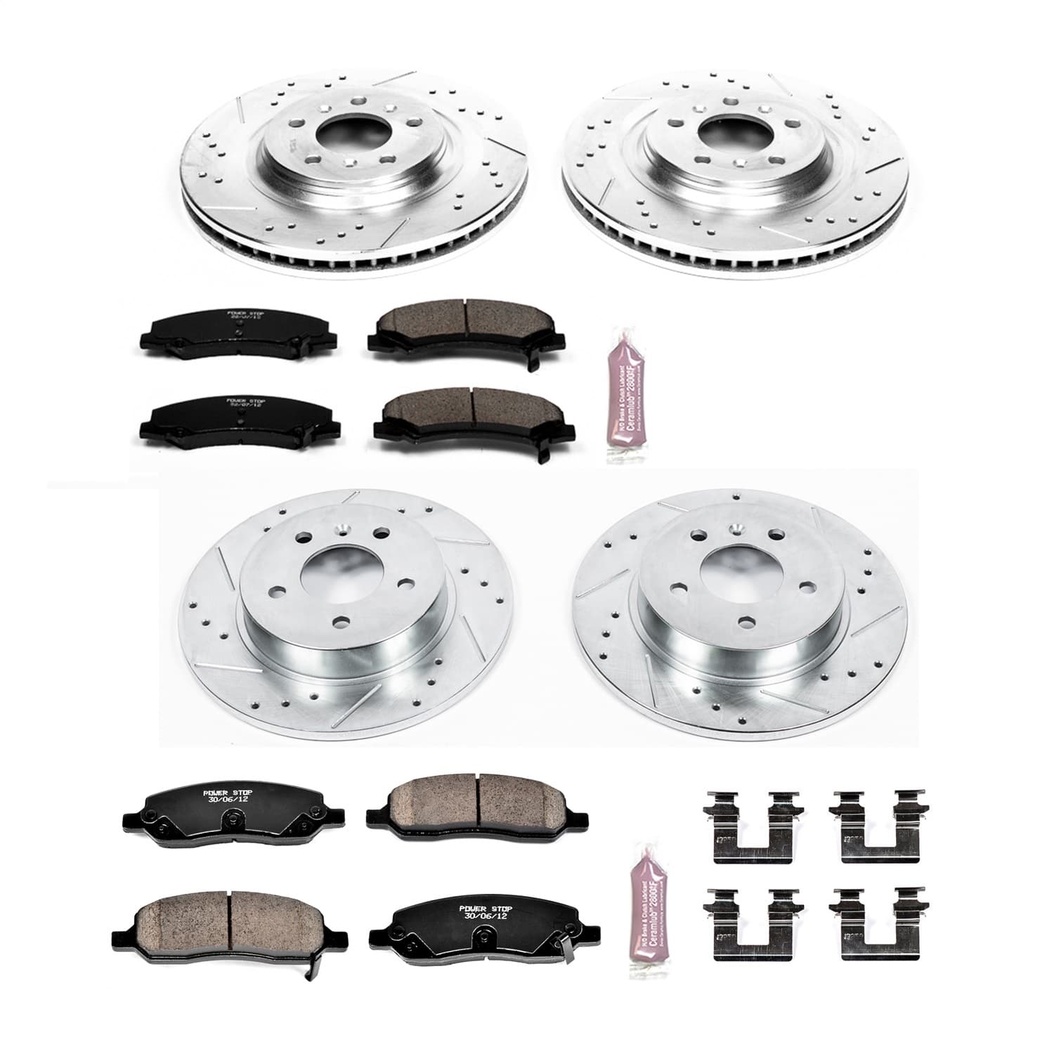 Power Stop - K4097 - Front and Rear - Disc Brake Pad and Rotor Kit image 1