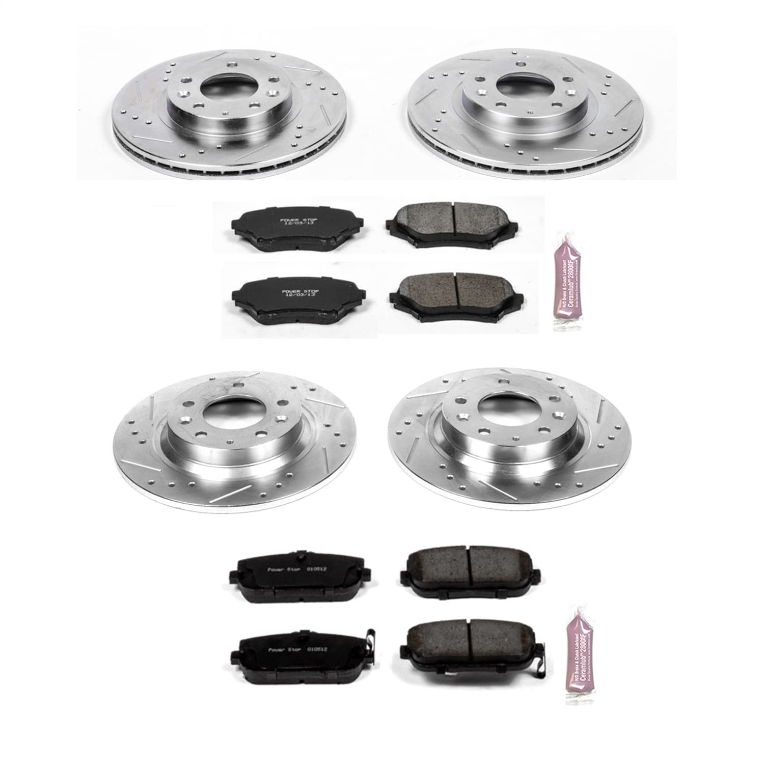Power Stop - K4098 - Front and Rear - Disc Brake Pad and Rotor Kit image 1