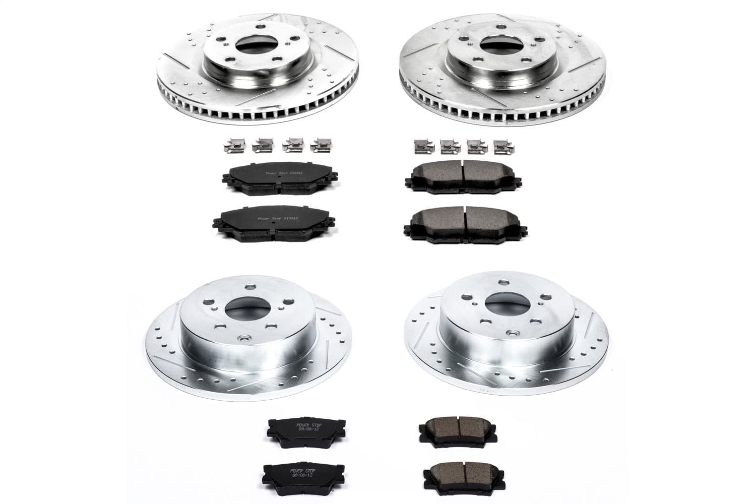 Power Stop - K4101 - Front and Rear - Disc Brake Pad and Rotor Kit image 1